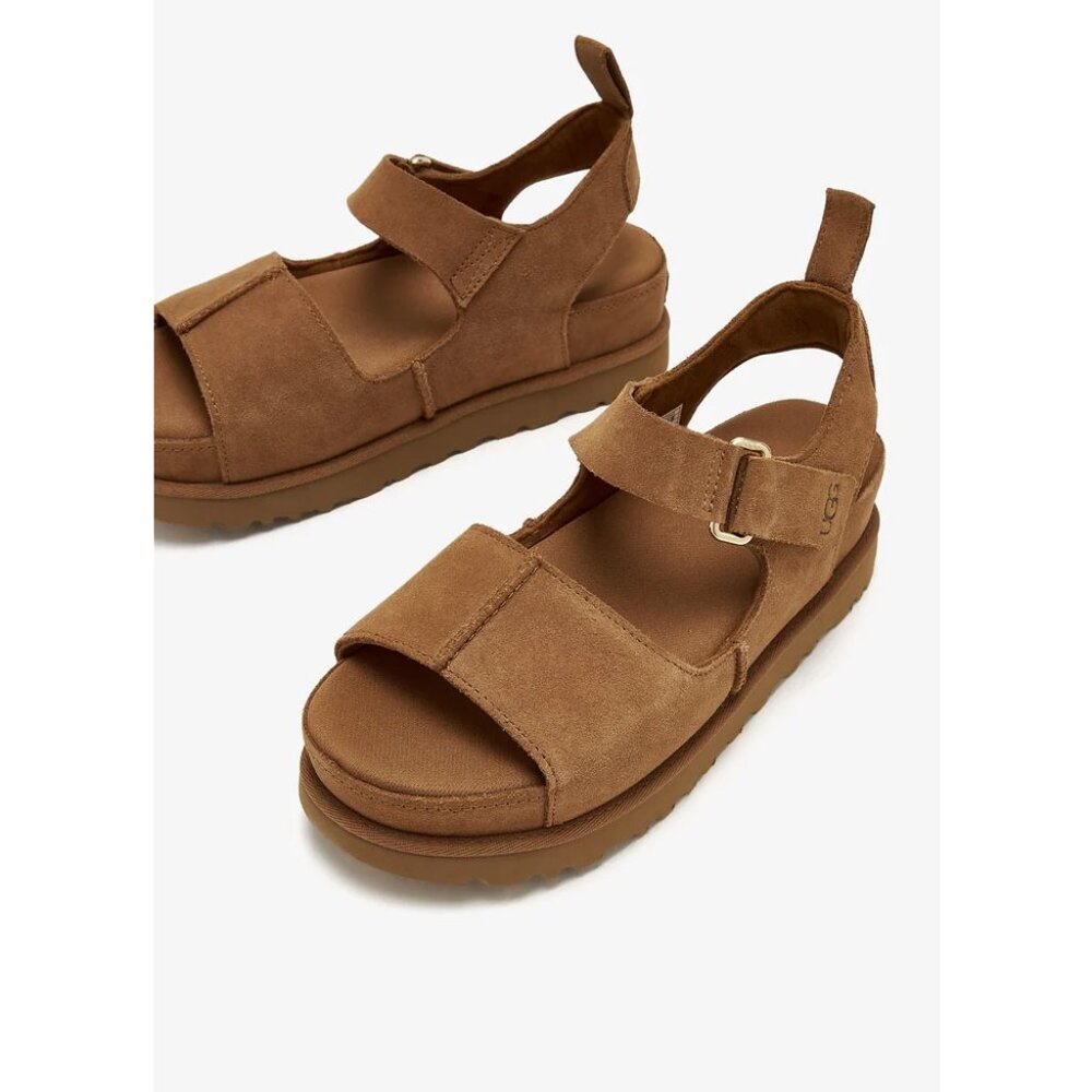 UGG Brown Suede Platform Sandals